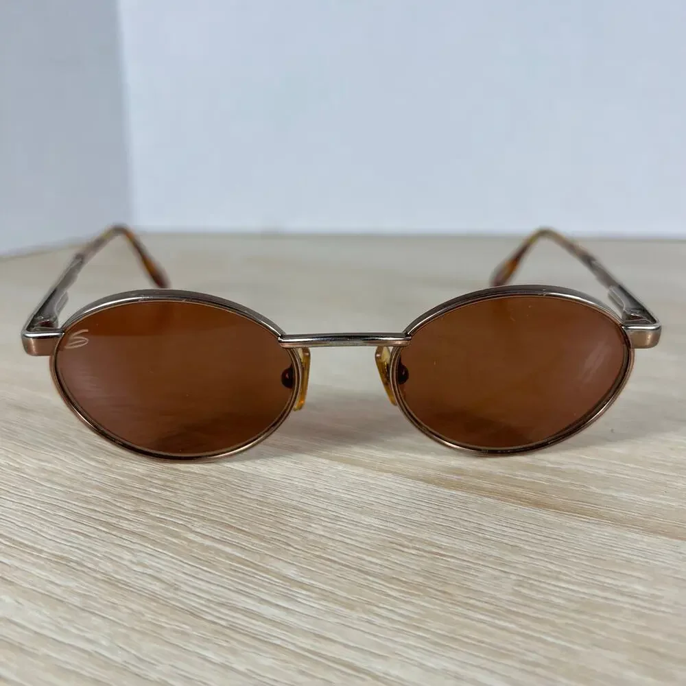 Vintage Serengeti 6412 Sunglasses Red Tinted Lenses Japan Oval Metal